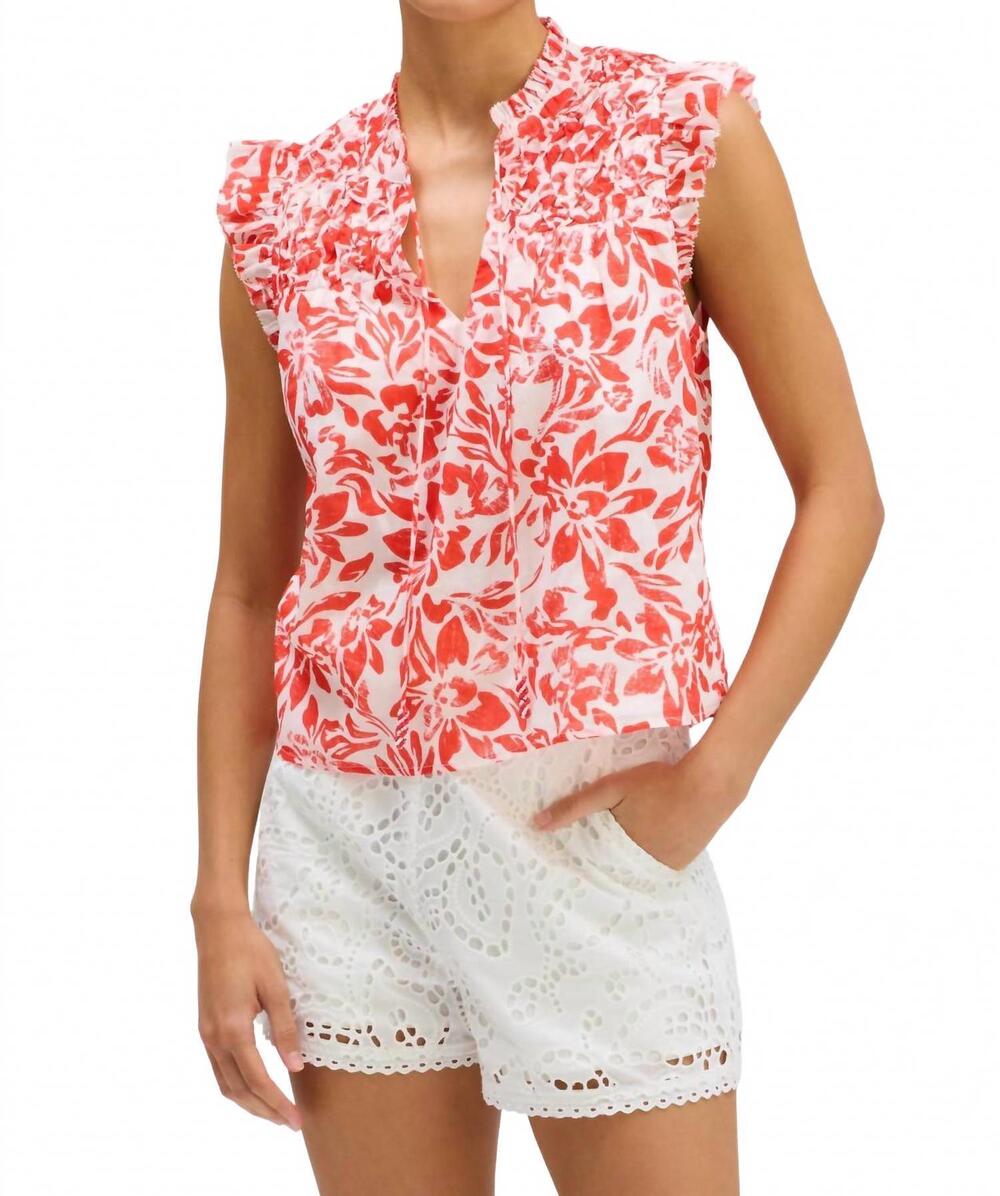 NEW ALLISON NEW YORK mckay top in red floral